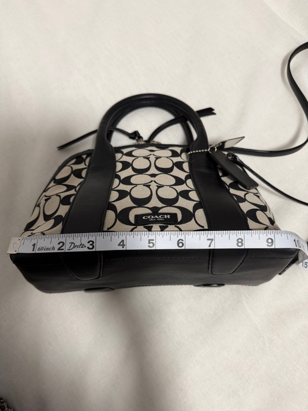 Coach Bleecker Preston Satchel Black and Cream Signature #A1461-30167 - Picture 10 of 16